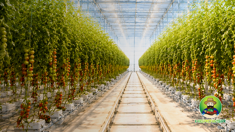 1500W Tomato Greenhouse LED Grow Lights Microclimate Data